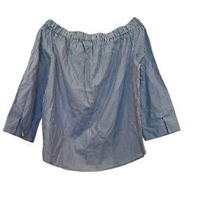 Zara off shoulder cotton striped blouse Sz.M